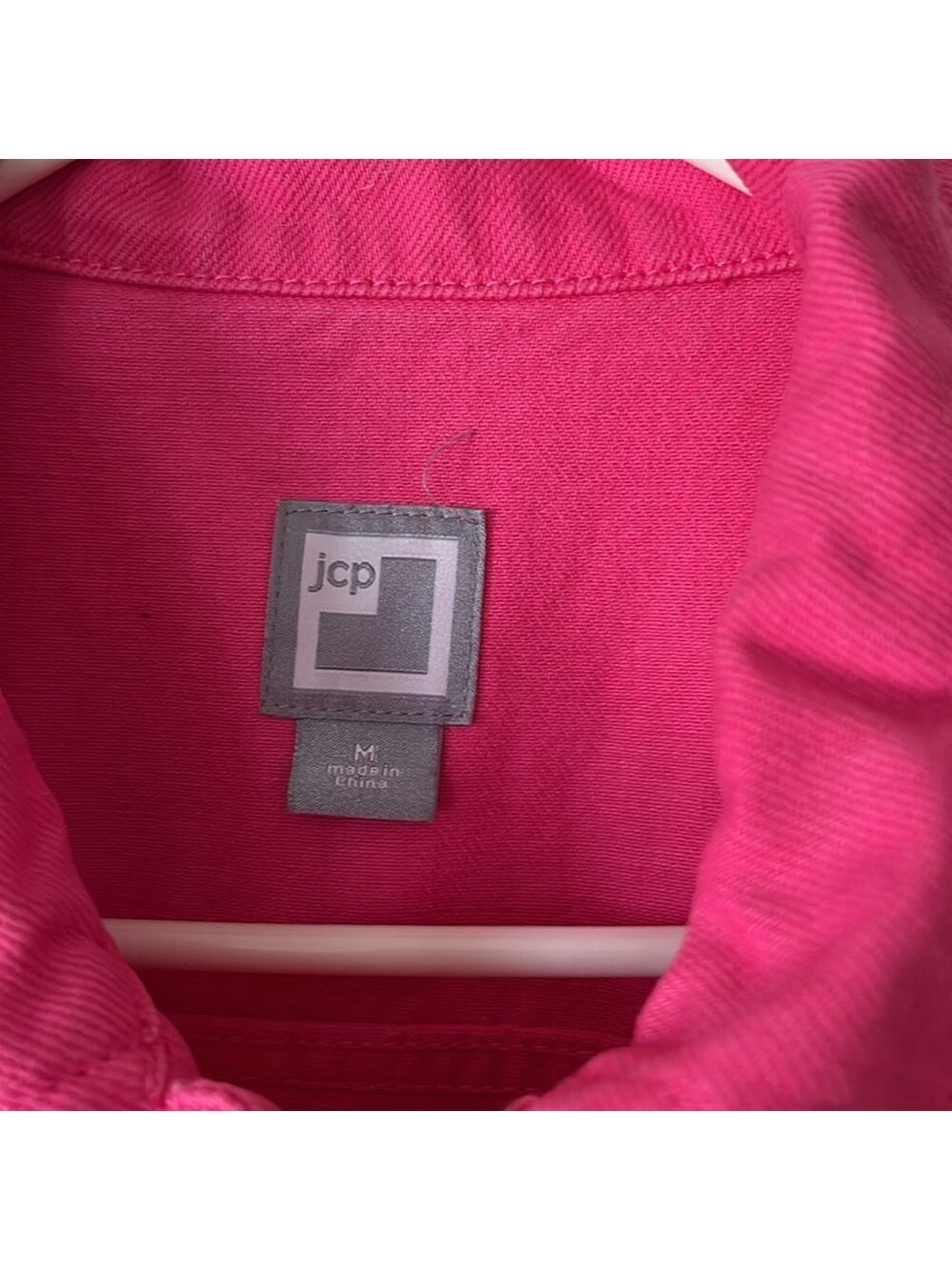 Vintage Women's Hot Pink Cropped Denim Jacket • Jean Jacket • 90s teachercore - Picture 3 of 4